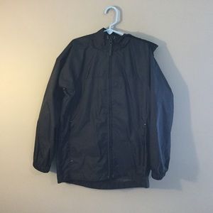Lands End Navy Blue Packable Rain Jacket